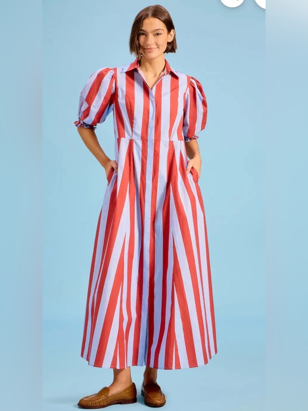LIVRO ROSIE Dress Hearth Striped  Puff-Sleeve Maxi Dress
